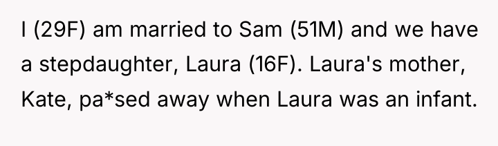 I (29F) am married to Sam (51M) and we have...