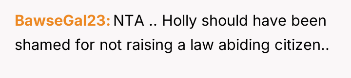 BawseGal23 NTA .. Holly should have been shamed for not...