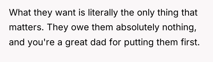 What they want is literally the only thing that matters....