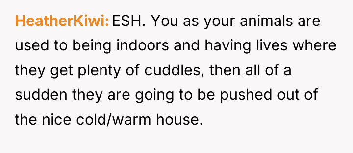 HeatherKiwi ESH. You as your animals are used to being...