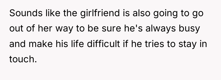 Sounds like the girlfriend is also going to go out...