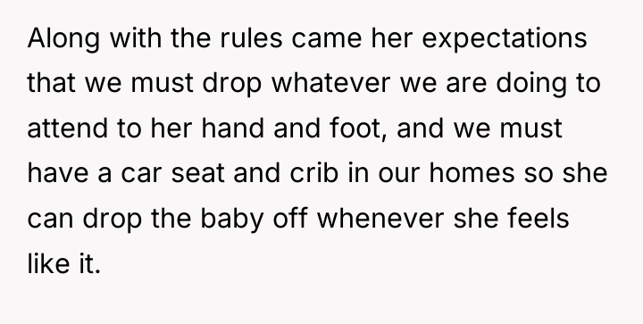 Along with the rules came her expectations that we must...