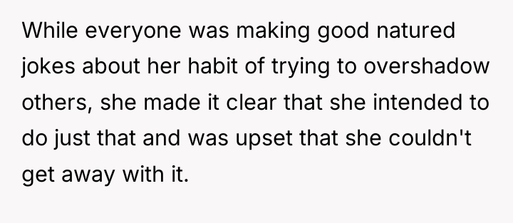 While everyone was making good natured jokes about her habit...