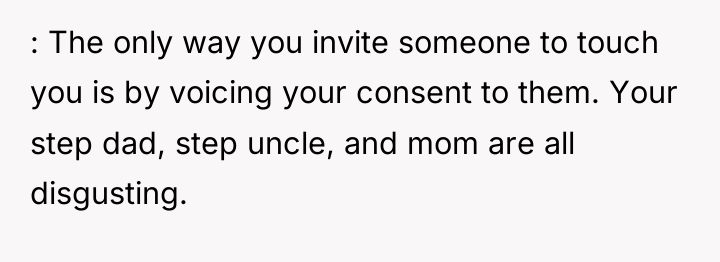 : The only way you invite someone to touch you...