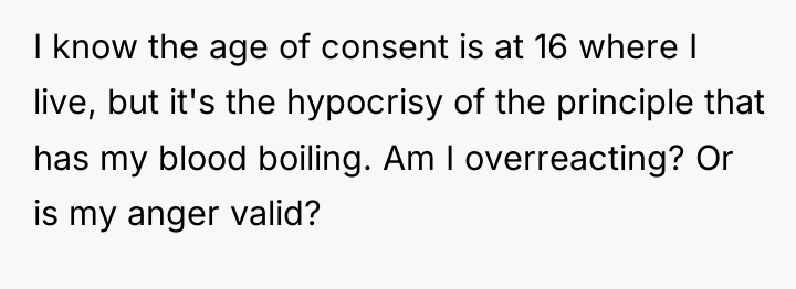 I know the age of consent is at 16 where...