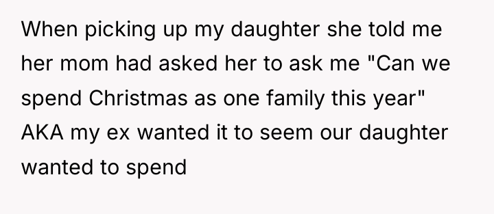 When picking up my daughter she told me her mom...