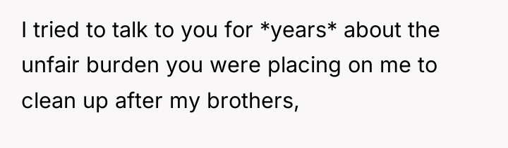I tried to talk to you for *years* about the...