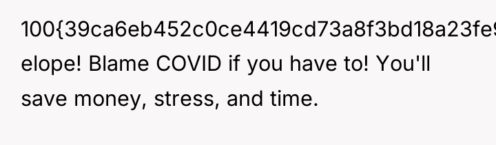 100{39ca6eb452c0ce4419cd73a8f3bd18a23fe95ab4febb092bc2ab1b542eeea82f} elope! Blame COVID if you have to! You'll save...