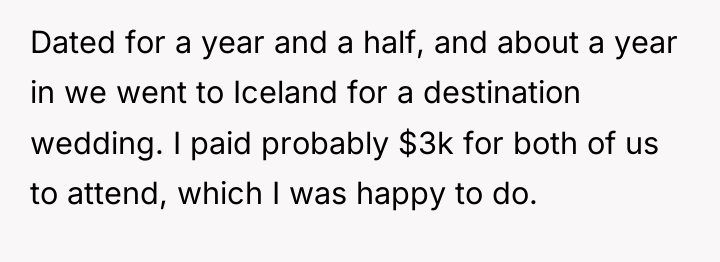 Dated for a year and a half, and about a...