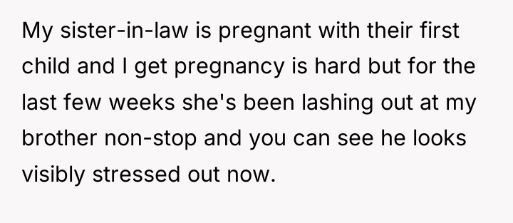 My sister-in-law is pregnant with their first child and I...