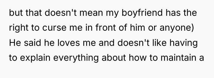 but that doesn't mean my boyfriend has the right to...