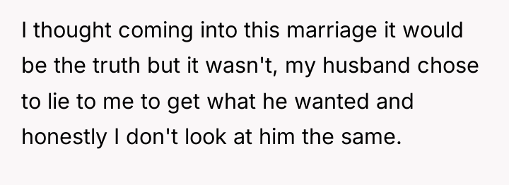 I thought coming into this marriage it would be the...