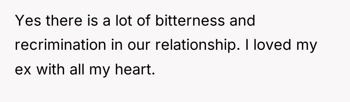 Yes there is a lot of bitterness and recrimination in...