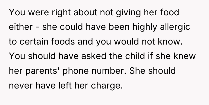You were right about not giving her food either -...