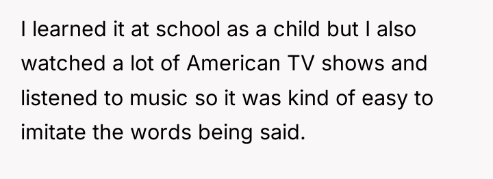 I learned it at school as a child but I...