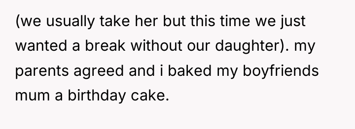 (we usually take her but this time we just wanted...