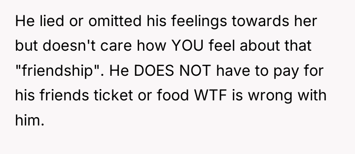 He lied or omitted his feelings towards her but doesn't...