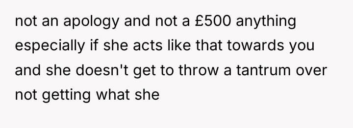 not an apology and not a £500 anything especially if...