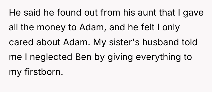 He said he found out from his aunt that I...
