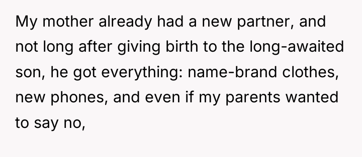 My mother already had a new partner, and not long...