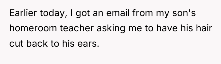 Earlier today, I got an email from my son's homeroom...