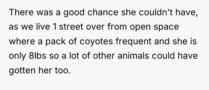 There was a good chance she couldn't have, as we...