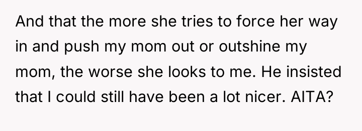 And that the more she tries to force her way...