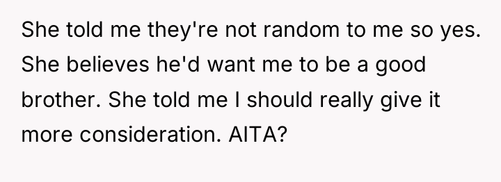 She told me they're not random to me so yes....