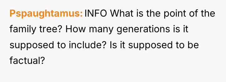 Pspaughtamus INFO What is the point of the family tree?...
