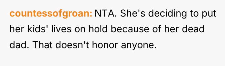 countessofgroan NTA. She's deciding to put her kids' lives on...