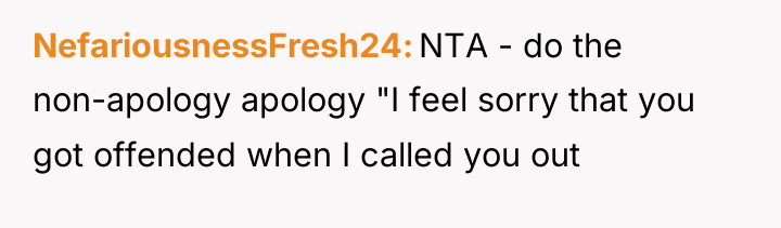 NefariousnessFresh24 NTA - do the non-apology apology "I feel sorry...