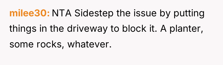milee30 NTA Sidestep the issue by putting things in the...