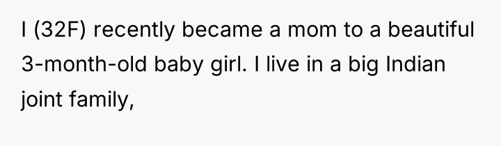 I (32F) recently became a mom to a beautiful 3-month-old...