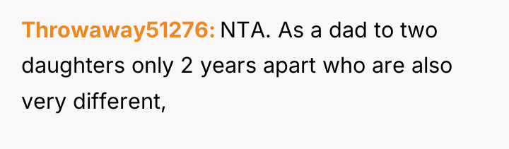 Throwaway51276 NTA. As a dad to two daughters only 2...