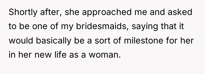 Shortly after, she approached me and asked to be one...