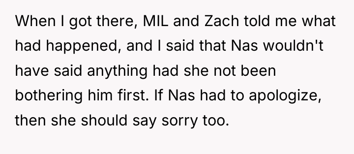 When I got there, MIL and Zach told me what...
