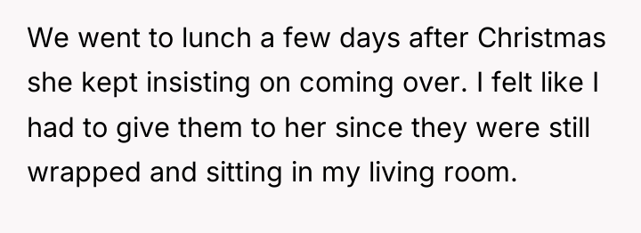 We went to lunch a few days after Christmas she...
