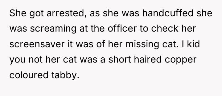 She got arrested, as she was handcuffed she was screaming...