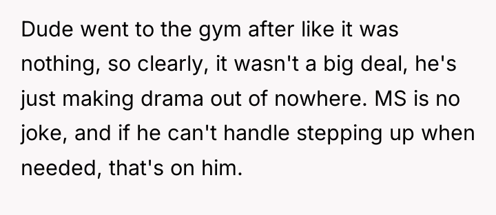 Dude went to the gym after like it was nothing,...