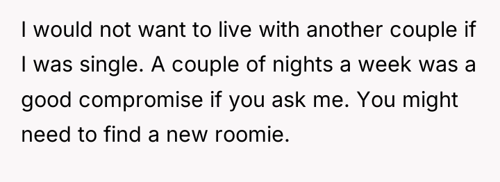 I would not want to live with another couple if...