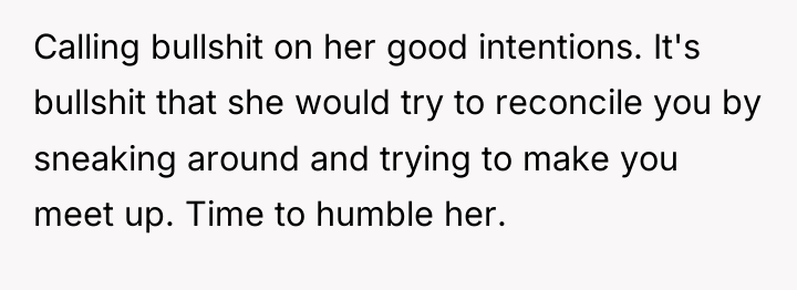 Calling bullshit on her good intentions. It's bullshit that she...