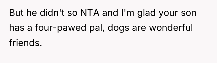 But he didn't so NTA and I'm glad your son...