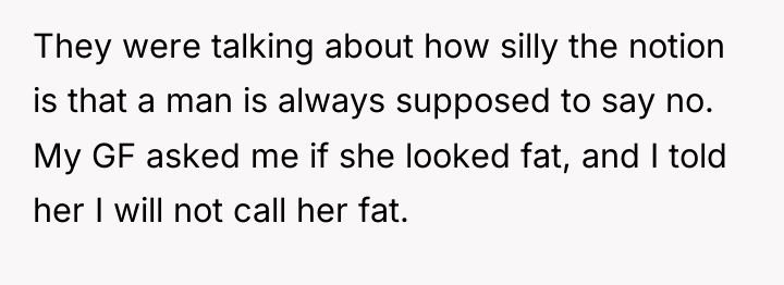 They were talking about how silly the notion is that...