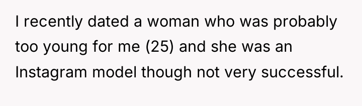 I recently dated a woman who was probably too young...