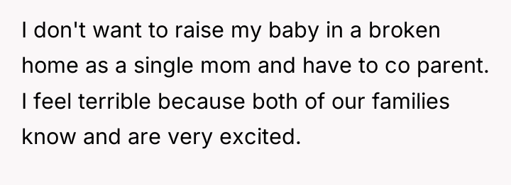 I don't want to raise my baby in a broken...