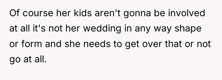Of course her kids aren't gonna be involved at all...