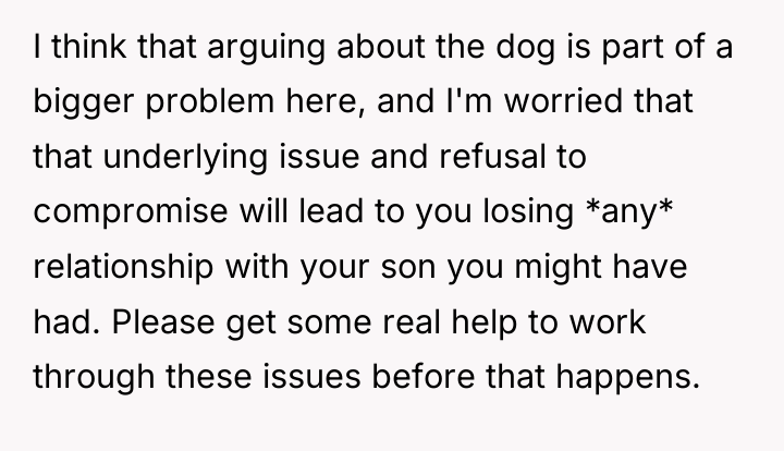 I think that arguing about the dog is part of...