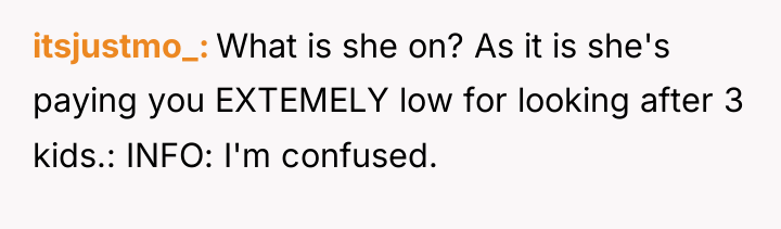 itsjustmo_ What is she on? As it is she's paying...