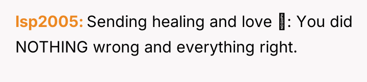 lsp2005 Sending healing and love : You did NOTHING wrong...