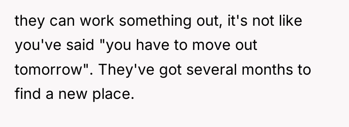 they can work something out, it's not like you've said...